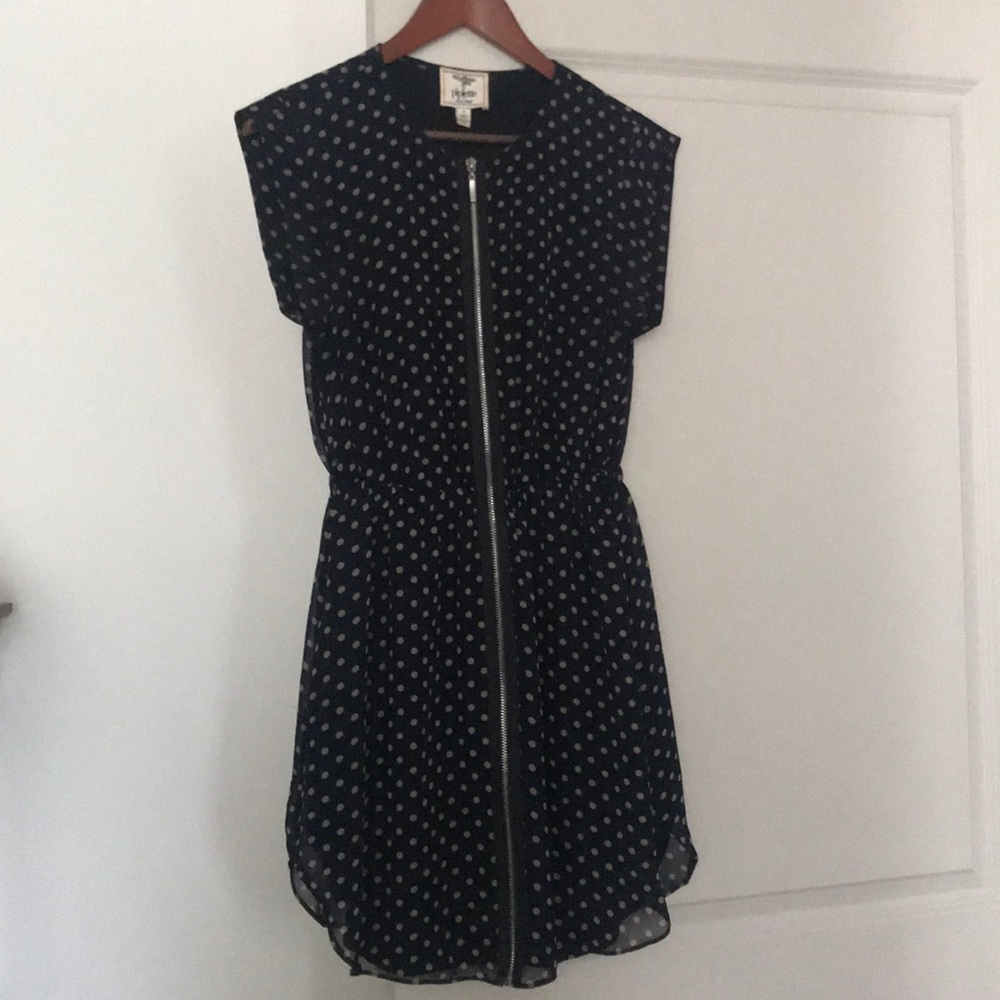 Piplette Blue and Cream Poka Dot Dress Size 4